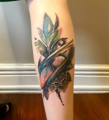 Abstract Chinese ink wash style tattoo done by Sway Tattoo at Ashton Ink Tattoo Studio